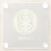 中世の植物装飾首都O ガラスコースター (裏面)