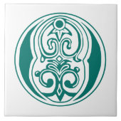 中世の植物装飾首都O タイル (正面)