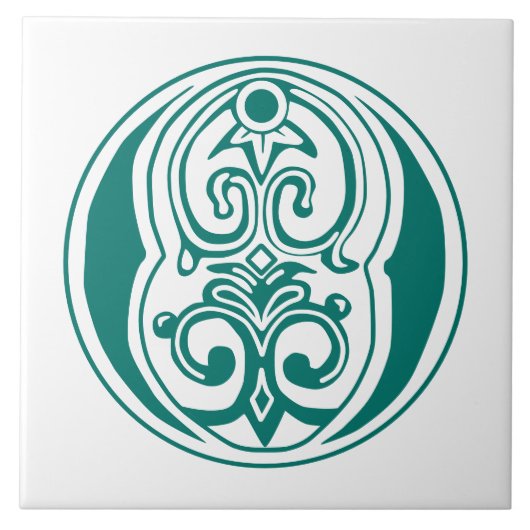 中世の植物装飾首都O タイル (正面)