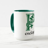 中世の植物装飾首都P マグカップ (正面左)