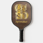 中世の植物装飾首都Sガラス ピックルボールラケット (裏面)