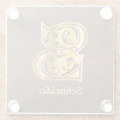 中世の植物装飾首都S ガラスコースター (裏面)