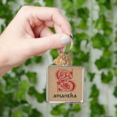 中世の植物装飾首都S キーホルダー (手)