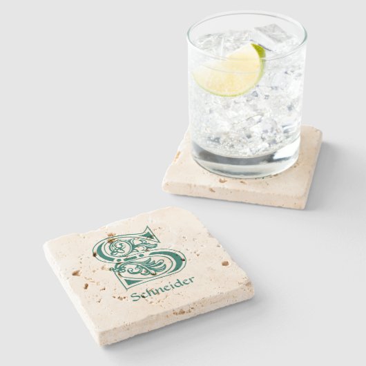 中世の植物装飾首都S ストーンコースター (横)