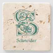 中世の植物装飾首都S ストーンコースター (正面)