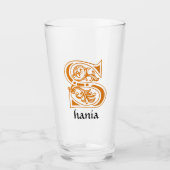 中世の植物装飾首都S タンブラーグラス (正面)