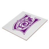 中世の植物装飾首都U タイル (側面)