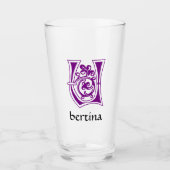 中世の植物装飾首都U タンブラーグラス (正面)