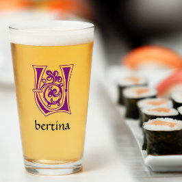 中世の植物装飾首都U タンブラーグラス