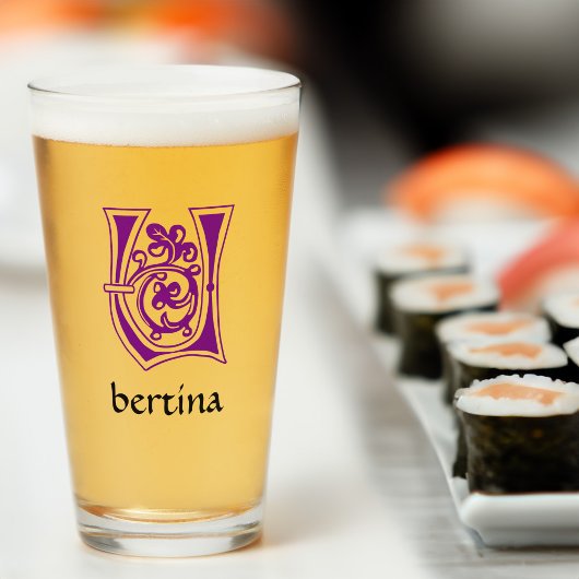 中世の植物装飾首都U タンブラーグラス