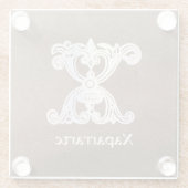 中世の植物装飾首都X ガラスコースター (裏面)