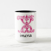 中世の植物装飾首都X マグカップ (中央)