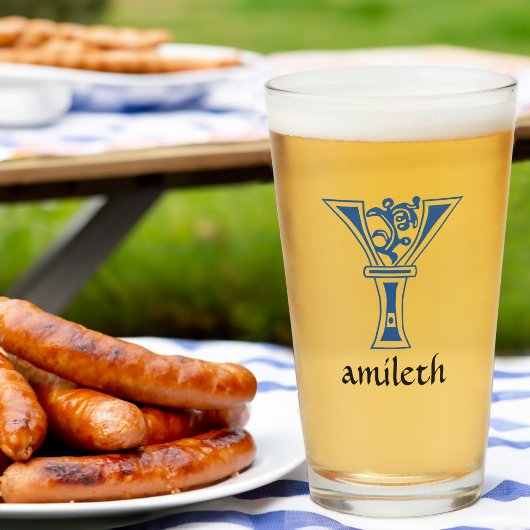 中世の植物装飾首都Y タンブラーグラス