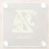 中世の植物装飾首都Z ガラスコースター (裏面)