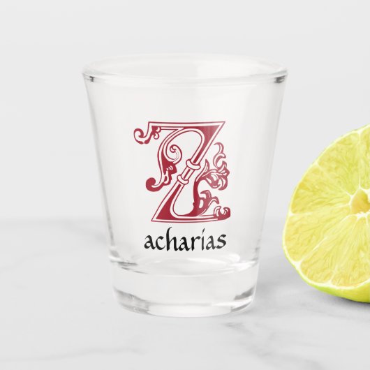 中世の植物装飾首都Z ショットグラス (正面)