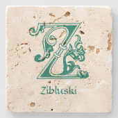 中世の植物装飾首都Z ストーンコースター (正面)