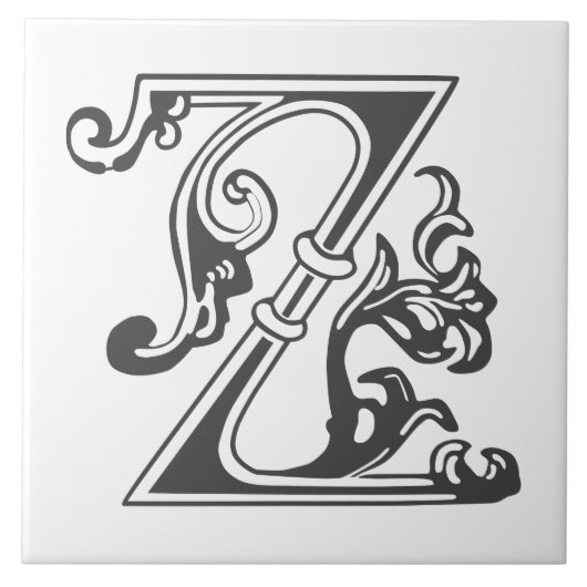 中世の植物装飾首都Z タイル (正面)