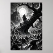 中世の武士たちが下に立つ壮大な戦闘シーン ポスター (正面)