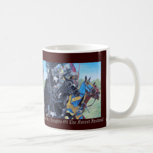 中世の歴史ある騎士が馬に乗り込む コーヒーマグカップ