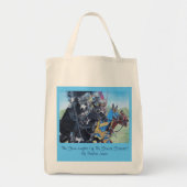 中世の歴史ある騎士が馬に乗り込む トートバッグ (正面)