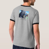 中世の歴史ある騎士が馬に乗り込む Tシャツ (裏面)