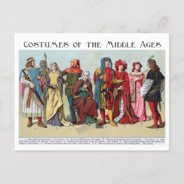 中世の歴史的コスチューム ポストカード
