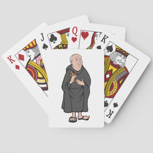 中世の法衣に十字架を持つ僧 トランプ (裏面)