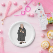 中世の法衣に十字架を持つ僧 ペーパープレート (パーティー)