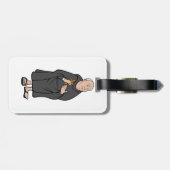 中世の法衣に十字架を持つ僧 ラゲッジタグ (裏面横)