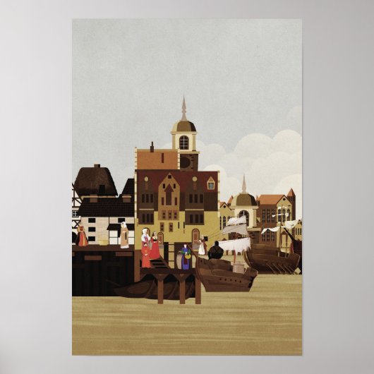 中世の港 ポスター (正面)