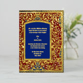 中世の照明スタイルフローラフレ結婚ーム 箔招待状 (立ち正面)