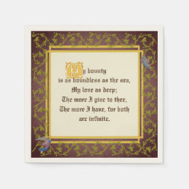 中世の照明付き原稿の結婚披露宴 スタンダードカクテルナプキン