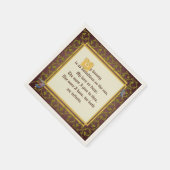 中世の照明付き原稿の結婚披露宴 スタンダードカクテルナプキン (角)