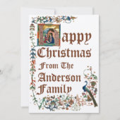 中世の照明付き原稿クリスマス出生 シーズンカード (正面)