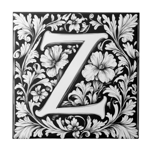 中世の照明付き文字Z タイル (正面)