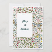 中世の照明縁どフローラ結婚の 招待状 (裏面)