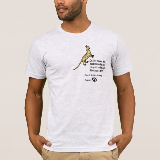中世の猫の所有宣言 Tシャツ (正面)