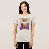 中世の猫娘 トライブレンドTシャツ (正面全面)