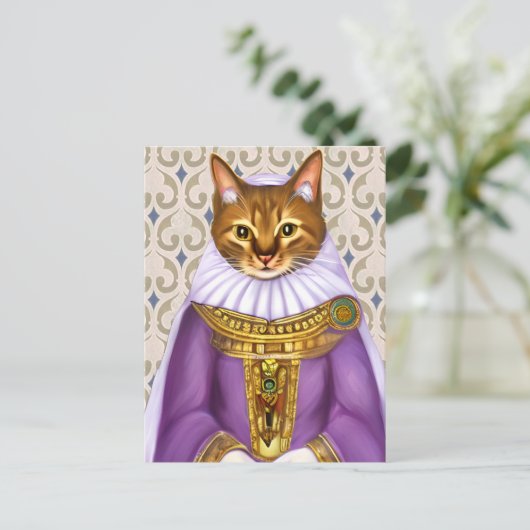 中世の猫娘 ポストカード (スタンド正面)