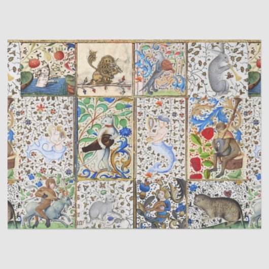 中世の獣医遊のミュージカル楽器ブルー 薄葉紙 (正面)