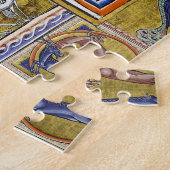 中世の獣医、ユニコーン、幻想的な動物 ジグソーパズル (側面)