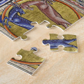 中世の獣医、ユニコーン、幻想的な動物 ジグソーパズル (側面)