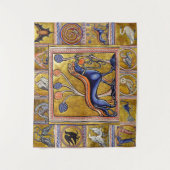 中世の獣医，狩り犬，森林動物 タペストリー (正面)