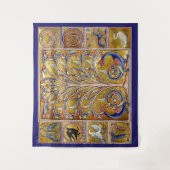 中世の獣医、生命の木の上の鳥、竜 タペストリー (正面)