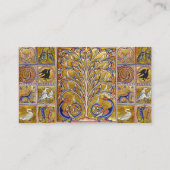 中世の獣医、生命の木の上の鳥、竜 名刺 (裏面)