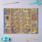 中世の獣医、生命の木の上の鳥、竜 薄葉紙 (クラフト)