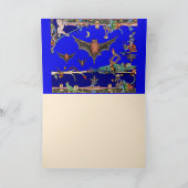 中世の獣文様,空飛ぶコウモリ 森林の動物たち 青 シーズンカード (内部)