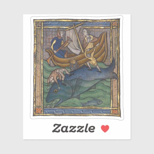 中世の獣鯨c. 1270 シール (シート)