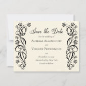 中世の王室のバラ結婚式の日付を保存 セーブザデート (正面)