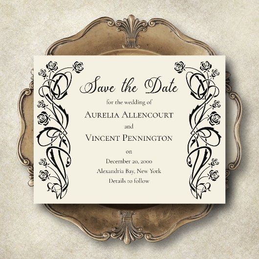 中世の王室のバラ結婚式の日付を保存 セーブザデート